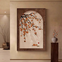 Persimmon Ruyi Entrance Decorative Painting, Chinese Style Living Room Hallway Wall Art
