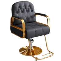 Luxury Hydraulic Reclining Barber Chair for Hair Salon, Adjustable Swivel Styling Chair with Footrest