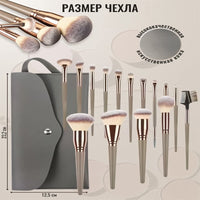 15-Piece Professional Makeup Brush Set for Face and Eyes