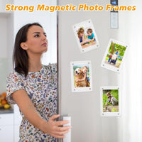Acrylic Magnetic Photo Frame for Refrigerator, Double-Sided Mini Picture Holder
