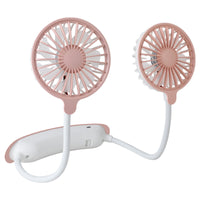 Portable USB Rechargeable Neck Fan for Outdoor Use, Hands-Free Personal Fan with Quiet Design
