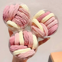 Simple Pink High-Elastic Hair Ties for Ponytails, Durable Hair Bands