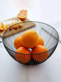 Nordic Style Iron Fruit Basket with Drainage for Kitchen and Living Room