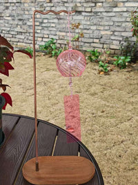 Colorful Striped Rotating Glass Wind Chime Outdoor Decor