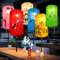 Outdoor Chinese Style Hand-Painted Fabric Lantern for Teahouse and Scenic Decor