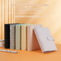 A6 Ripple Pattern Loose-Leaf Notebook with Zipper Pockets for Budgeting and Storage