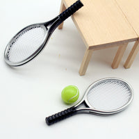 Dollhouse Miniature Tennis Racket and Ball Set