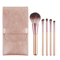 DAIFEI 5-Piece Soft Synthetic Eye Makeup Brush Set with Powder, Contour, or Highlight Brush