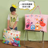 Cartoon Waterproof Quilt Storage Bag with Handles for Kids' Kindergarten Bedding and Moving