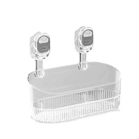 Wall-Mounted Bathroom Shelf with Suction Cup or Adhesive, Transparent Drainage Storage Organizer for Vanity