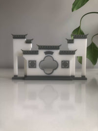 Miniature Half-Moon Wall Ancient Architecture Micro Landscape Ornament for Aquariums and Desktops