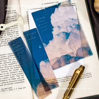 Translucent Frosted Bookmark Set - Universe, Moon, Stars, Clouds, and Landscape Designs