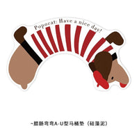 Cute Dachshund U-Shaped Diatomaceous Earth Bathroom Mat Absorbent Non-Slip Splash-Proof Floor Mat