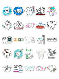 100 Pcs Dental Care Cartoon Stickers for DIY Decoration, Waterproof and Residue-Free