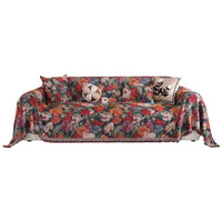 Oil Painting Style Faux Linen Sofa Cover All-Inclusive Anti-Scratch Pet Protector Slipcover
