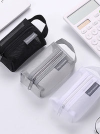 Mesh Transparent Zipper Pouch for Small Items, Stationery, Cards, and Coins