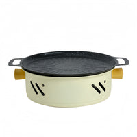 Outdoor Camping Round Stainless Steel BBQ Grill Set Portable Charcoal Stove Indoor Tea Heater Desktop Warmer