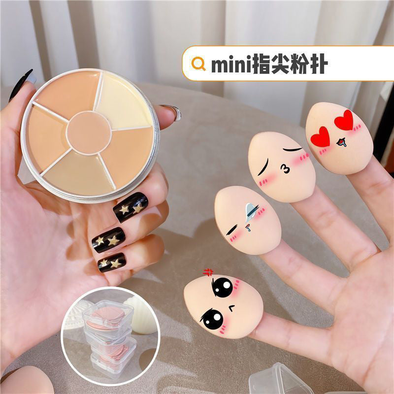 Marshmallow Finger Air Cushion Puff for Foundation Application, Wet & Dry Use, Non-Absorbent Makeup Sponge