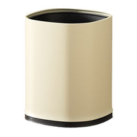 12L Double-Layer Metal Trash Can for Kitchen, Living Room, Bedroom - Cream White / Matte Black