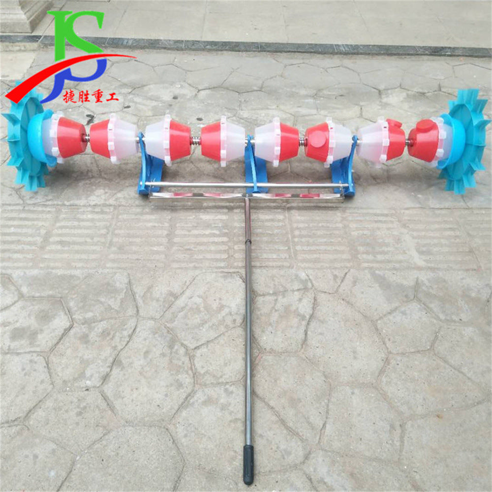 Stainless Steel Hand-Pulled Rice Seeder Portable Manual Planter for Rice, Rapeseed, Corn
