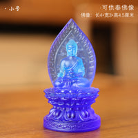 LED Illuminated Lotus Pedestal for Statues and Figurines, Auspicious Cloud Backlight Display Stand