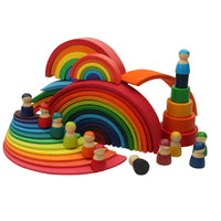 Montessori Rainbow Stacking Blocks Creative Arch Tower for Kids Color Recognition