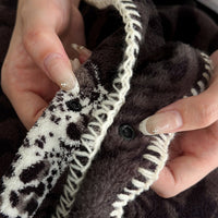 Double-Sided Lamb Fleece Casual Blanket Shawl for Home and Office
