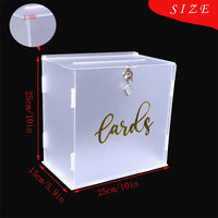 Frosted Acrylic Wedding Card Box with Lights for Reception, Collectible Envelope Storage Box, Disassembly Storage Box