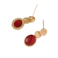 French Vintage Lapis Lazuli Oval Earring Studs DIY Jewelry Accessories with Rhinestone Inlay