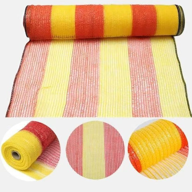 Construction Safety Barrier Netting for Balconies and Work Sites, Orange and Yellow