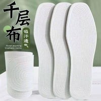 Pure Cotton Handmade Breathable Deodorizing Sweat-Absorbent Shoe Insoles for All Seasons, Cuttable Shock Absorption