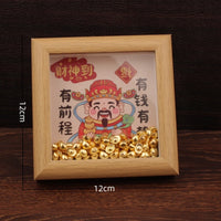 God of Wealth Photo Frame with Ingots for Chinese New Year Decoration