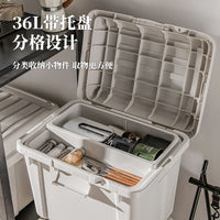 Japanese Style Thickened Storage Box with Lid, Multi-functional Organizer for Home, Camping, and Car, Simple Storage Container with Wheels