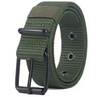 Men's Canvas Belt with Pin Buckle, Adjustable Casual Belt for Jeans and Uniform Wear
