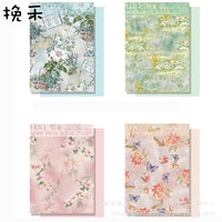 Vintage Oil Painting Style Kraft Paper Floral Wrapping Paper for Bouquets and Gifts