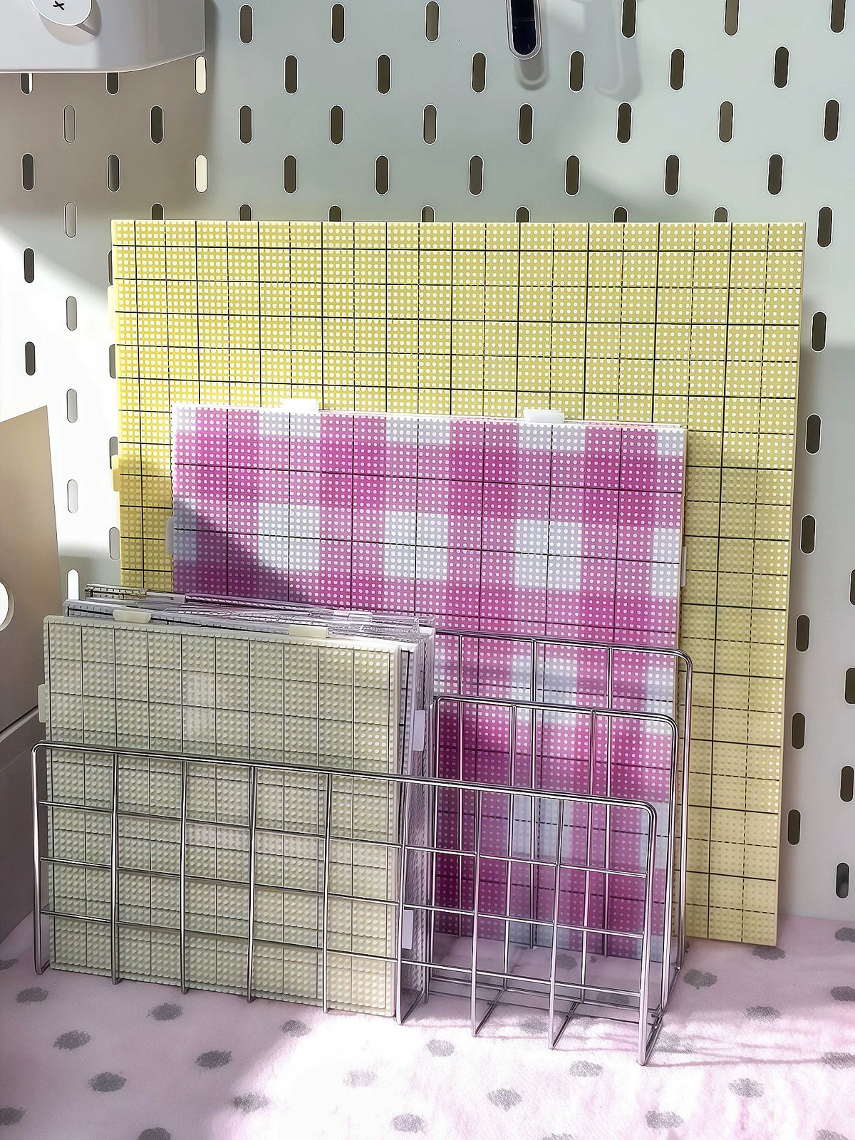 Perler Bead Pegboard Storage Rack Organizer for Craft Supplies