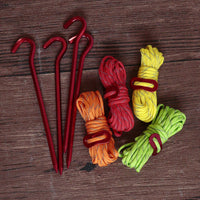 Outdoor Camping Reflective Guy Line and Tent Stake Kit with Aluminum Alloy Adjuster