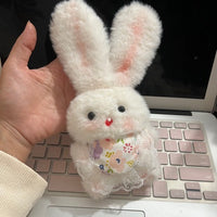 Cute Squeaky Bib Bunny Keychain Pendant for Bags and Gifts