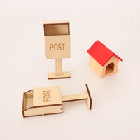 Miniature Mailbox Model 1:12 Scale for OB11 Dollhouse Christmas Decor