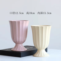 Minimalist Ceramic Planter with Tray for Orchids and Indoor Plants