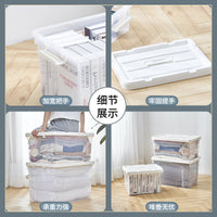 55L Clear Plastic Storage Box with Lid, Heavy-Duty Stackable Container with Handles for Home Organization