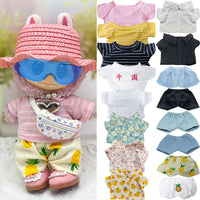 Cotton Doll Clothes Set for 15/20cm Plush Dolls - Shirts, Pants, and Accessories