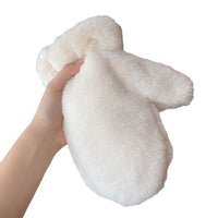 Cartoon Bear Plush Full Finger Gloves with Lanyard for Winter