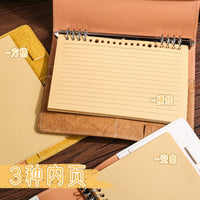 A5 Top-Flip Kraft Paper Loose-Leaf Notebook with Lined Pages for Office, School, and Journaling