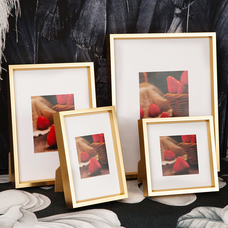 Luxury Aluminum Alloy Photo Frame for Tabletop or Wall Mount, Modern Design, Multiple Sizes
