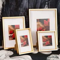 Luxury Aluminum Alloy Photo Frame for Tabletop or Wall Mount, Modern Design, Multiple Sizes