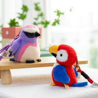 Cute Parrot Plush Toy Keychain Backpack Charm