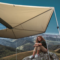 270-Degree Awning Car Side Tent Sunshade with Aluminum Alloy Frame