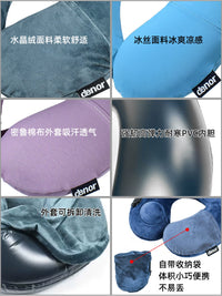 Press-Type Inflatable U-Shaped Travel Pillow for Neck Support