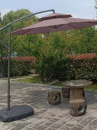 Outdoor Cantilever Patio Umbrella with Water Base, UV Protection Sunshade for Garden & Market